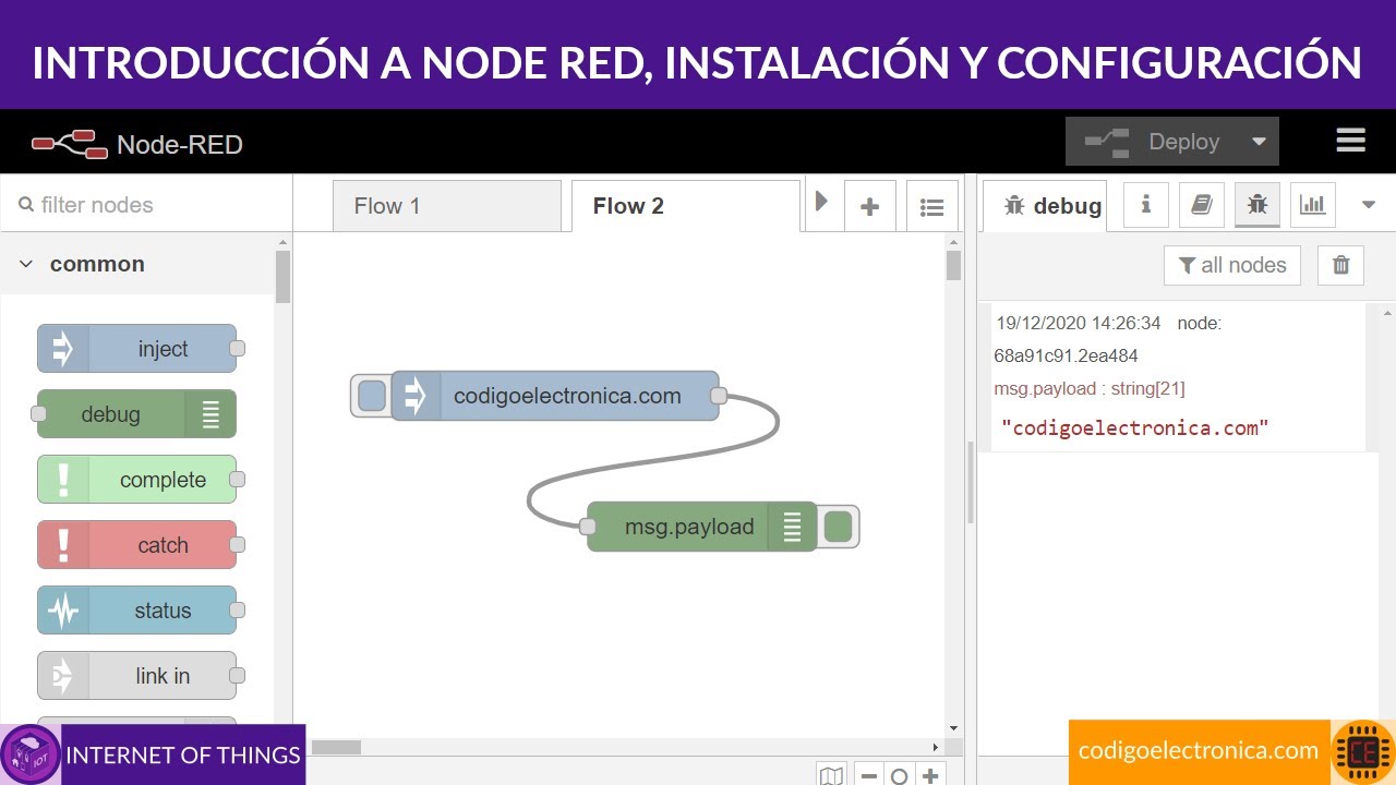 Introducción a node red, instalación y configuración