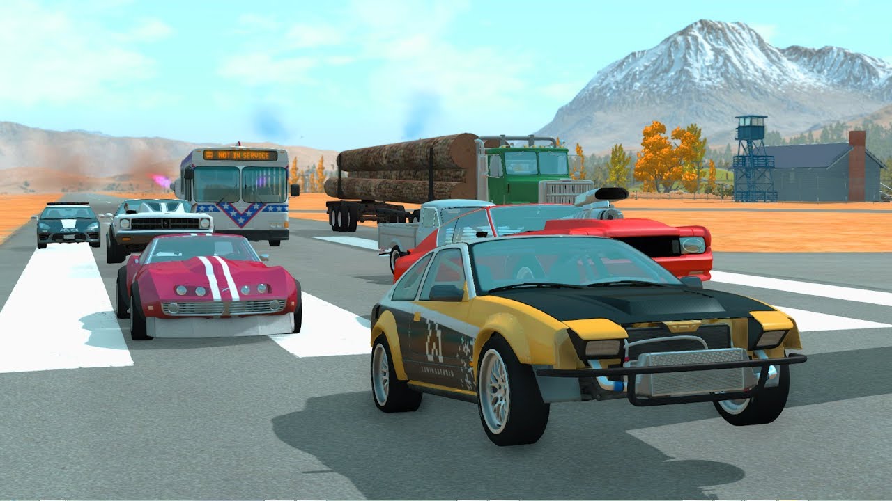 Beamng Drive Destructible Gas Station Pileup crashes | Crash Therapy
