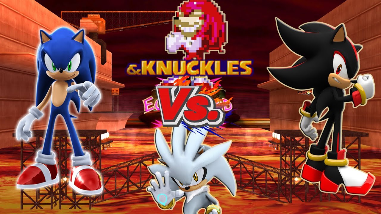 SSBB WiiU Modded Battles: Sonic Vs Shadow Vs Silver & Kunckles