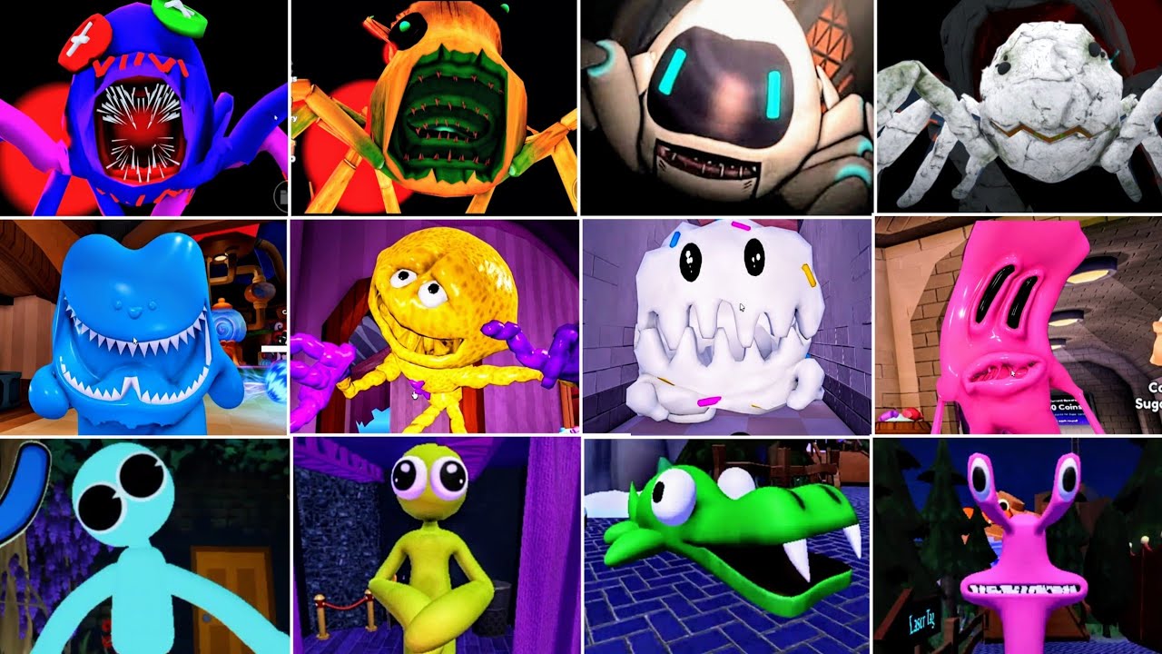 Taffy Tails Vs Rainbow Friends 3 Fan Vs Creepy Crawlers All Jumpscares Showcase Gameplay