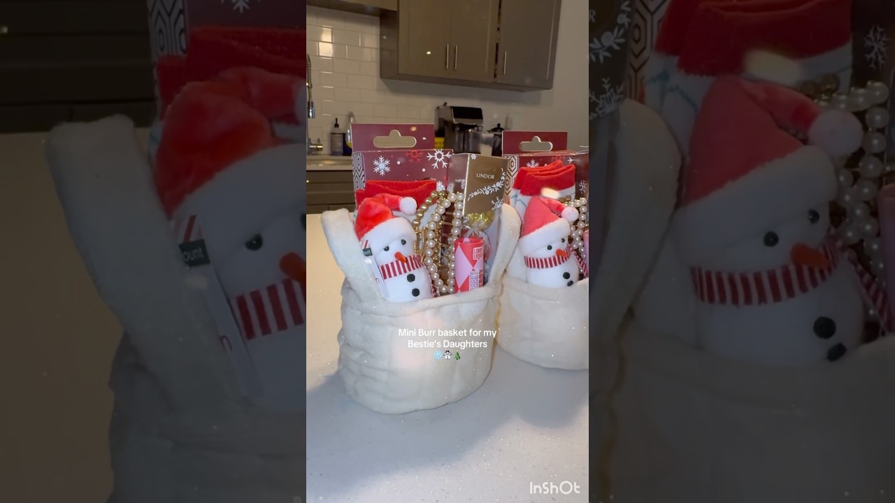DIY Mini Burr basket for my bestie&rsquo; Daughters❄️⛄️ #diy #christmas #giftbasket #giftideas #burrbasket