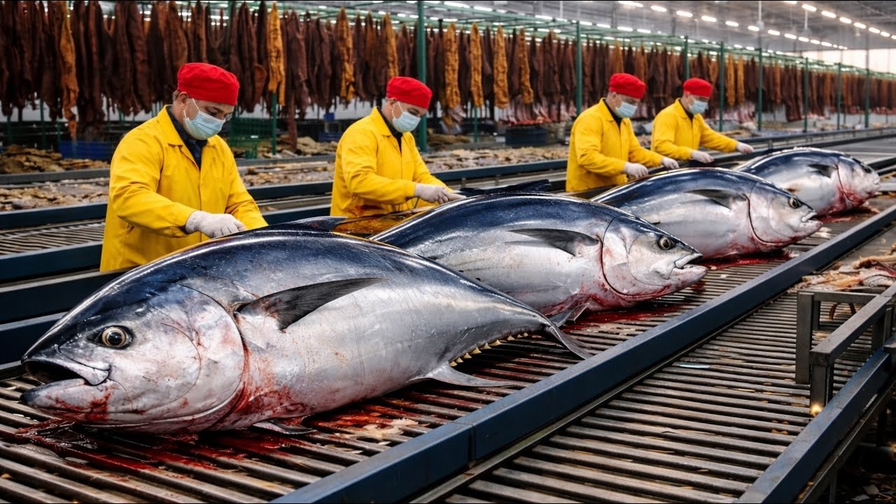 Inside a Bluefin Tuna Factory | Rare Japanese-Style Tuna Processing From Start to Specialty Products