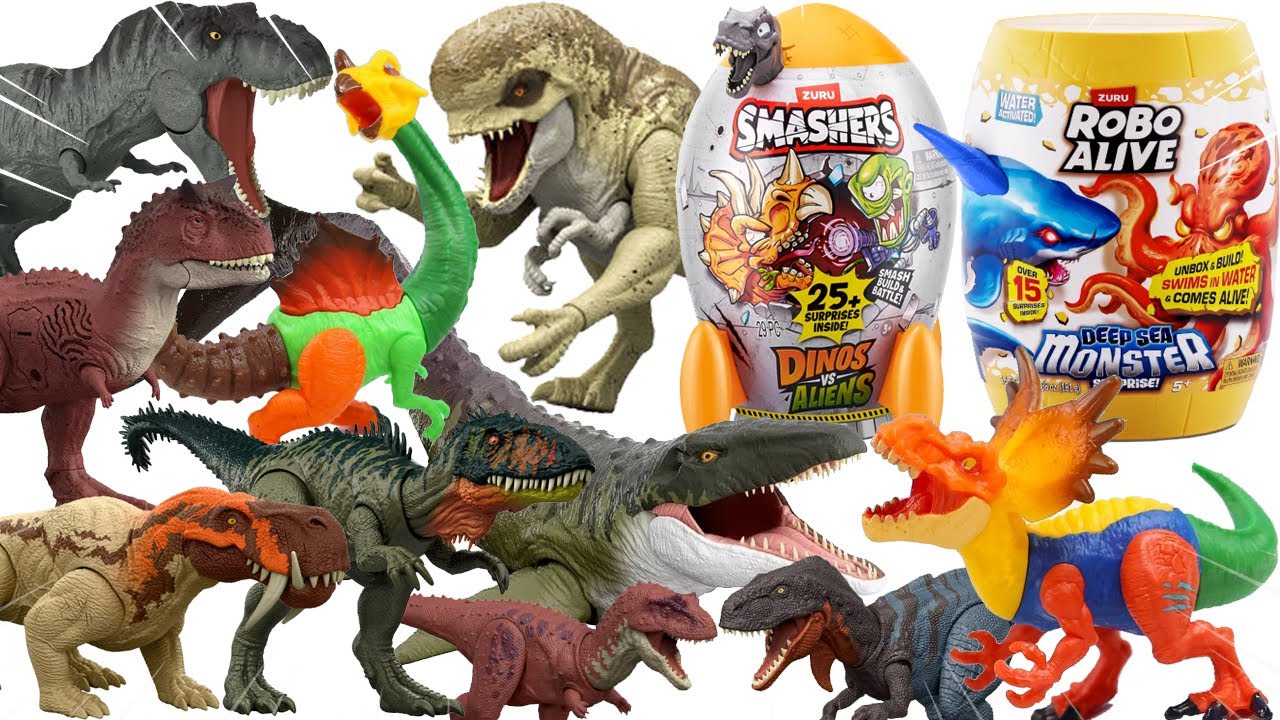 Tất Cả Khủng Long Trong Jurassic World Rebirth Mẫu Trứng Zuru Smashers Dino vs Alien Zuru Robo Alive
