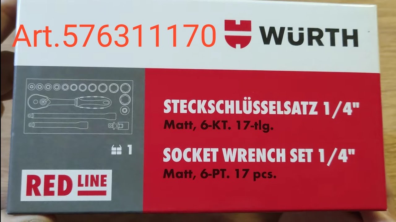 V.128 WURTH ART.576311170 1/4 17PCS BOX