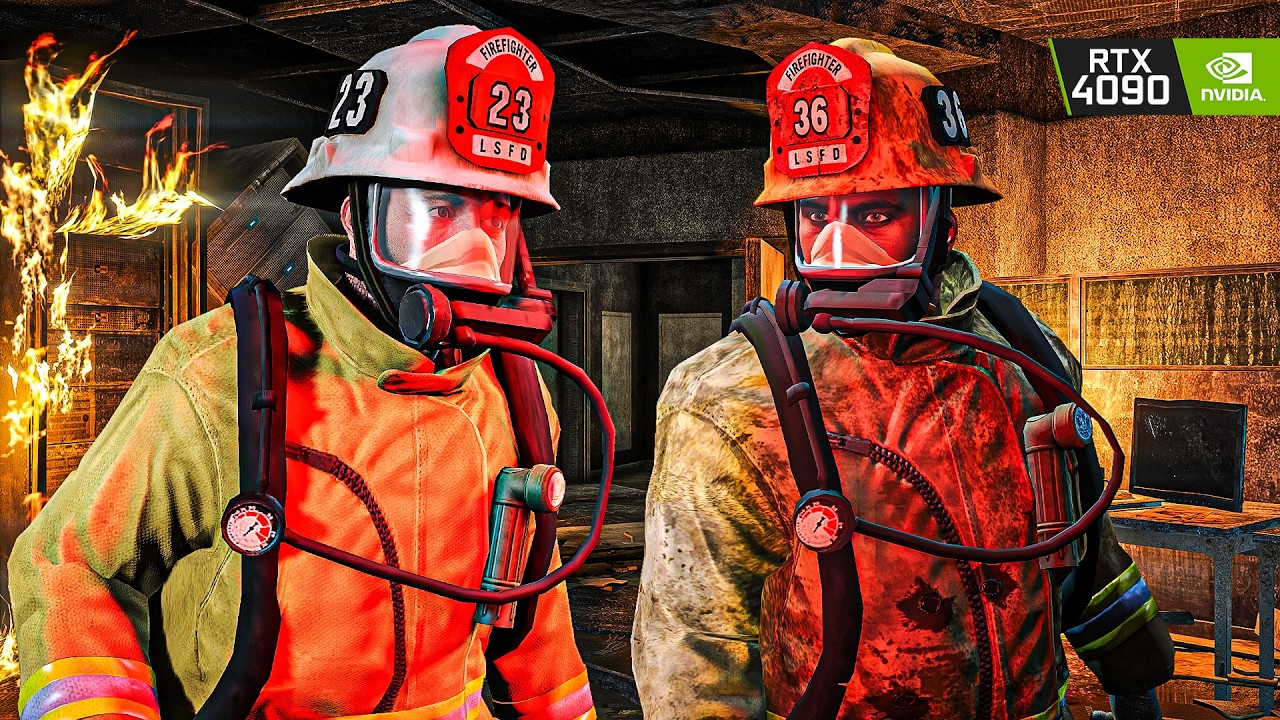 GTA V: 'The Bureau Raid' (Fire Crew) Mission RTX™ 4090 - Remastered Ultra Graphics Gameplay [4K]
