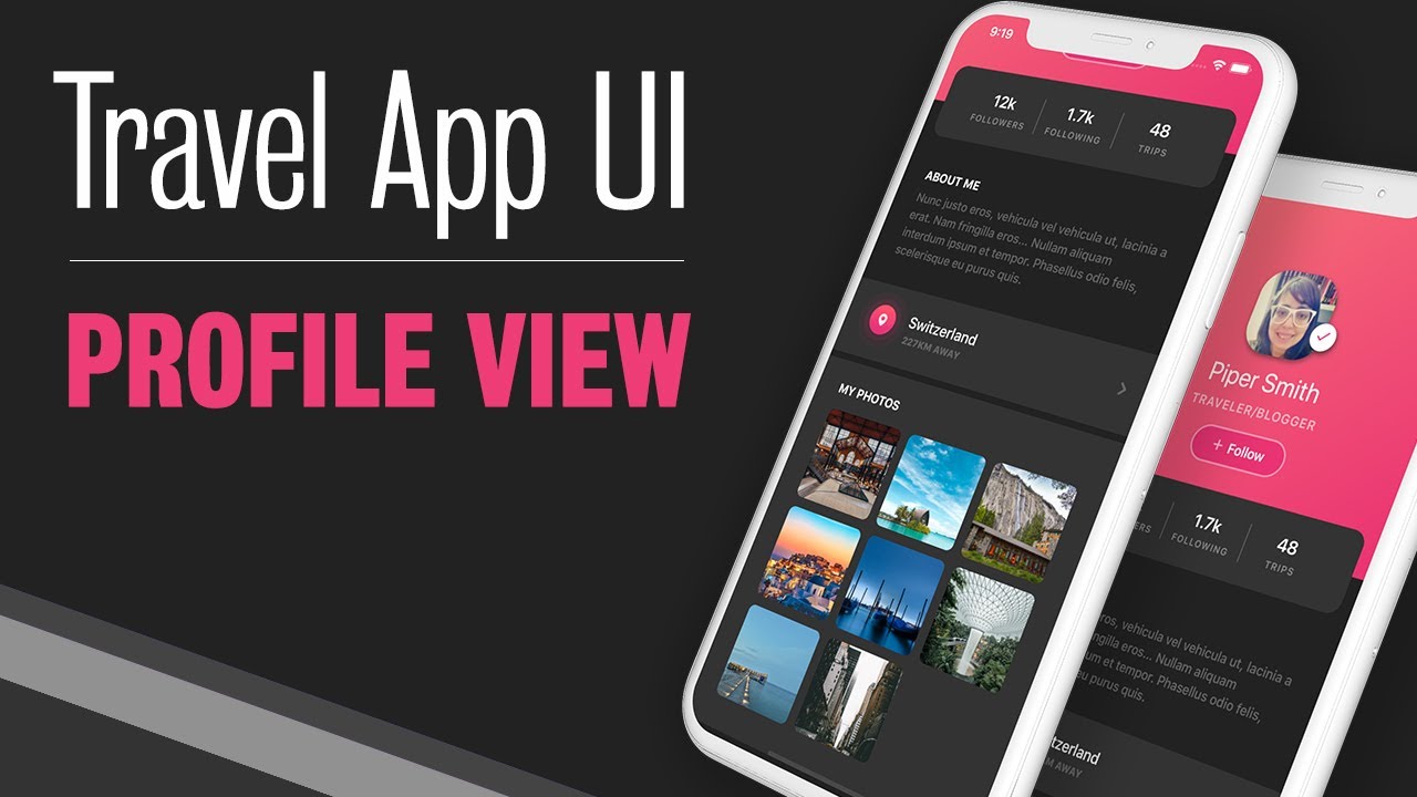 Profile View - Travel App UI with React Native #2