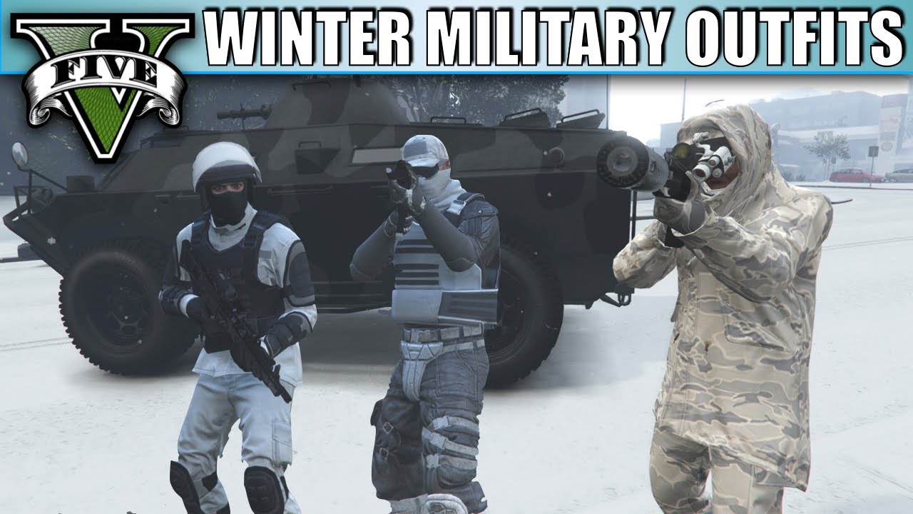 GTA V - Winter Military Outfits! New Top Custom Military Outfits | Casino Heist Update!