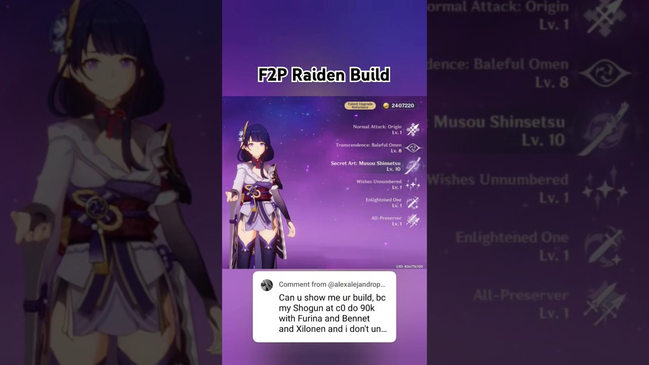 Raiden Shogun F2P Build 