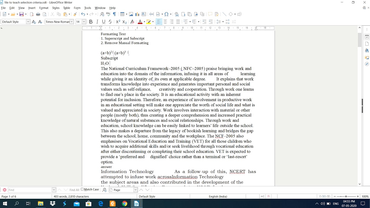 Formatting Text  Superscript, Subscript and Remove Manual Formatting