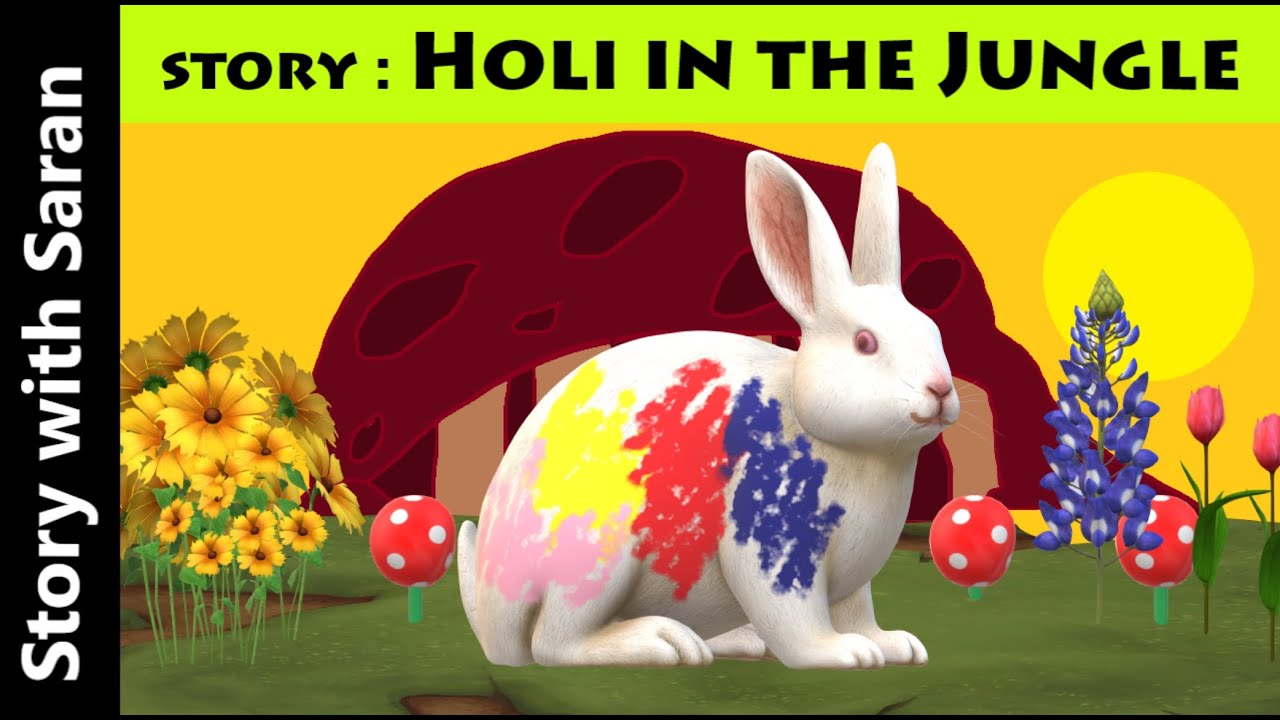 FUNNY HOLI FESTIVAL STORY | Animal stories for kids in English | Short stories new | Rabbit story
