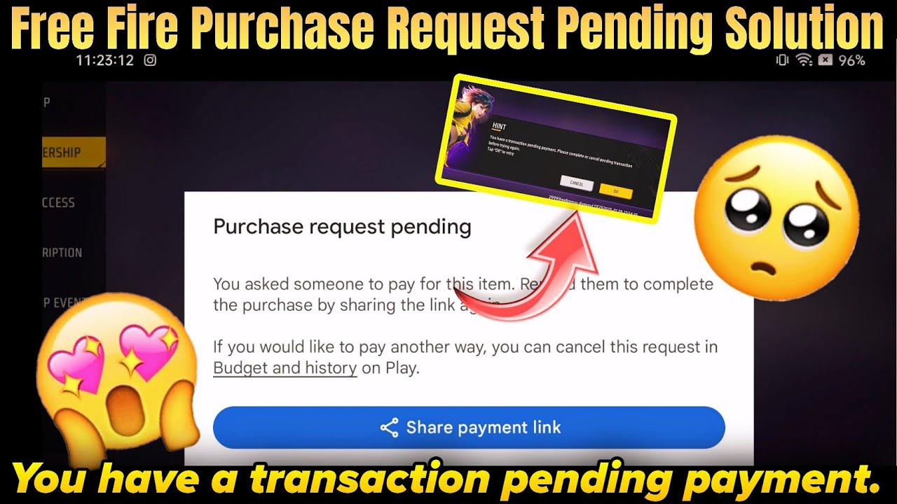 Purchase Request Pending Solution/ Purchase Request Pending Free Fire | Share Payment Link Free Fire
