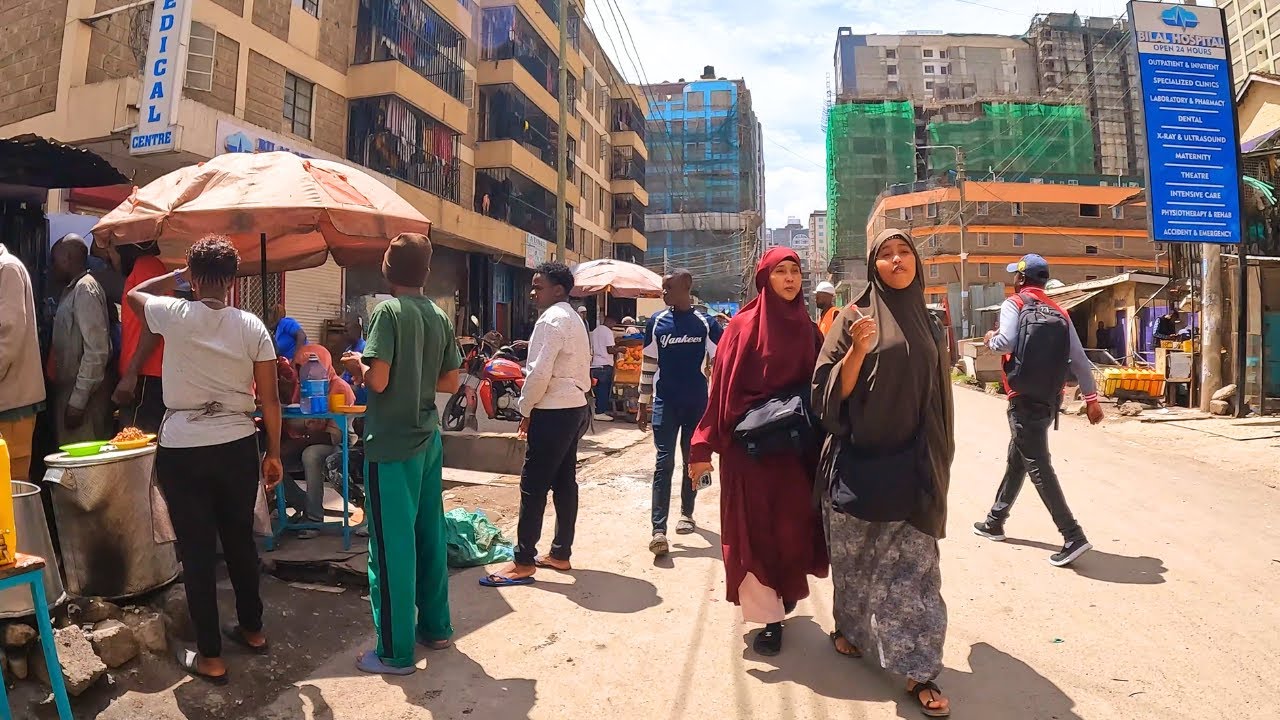 Beautiful sunny day in Eastleigh Nairobi Kenya. 4K street walk