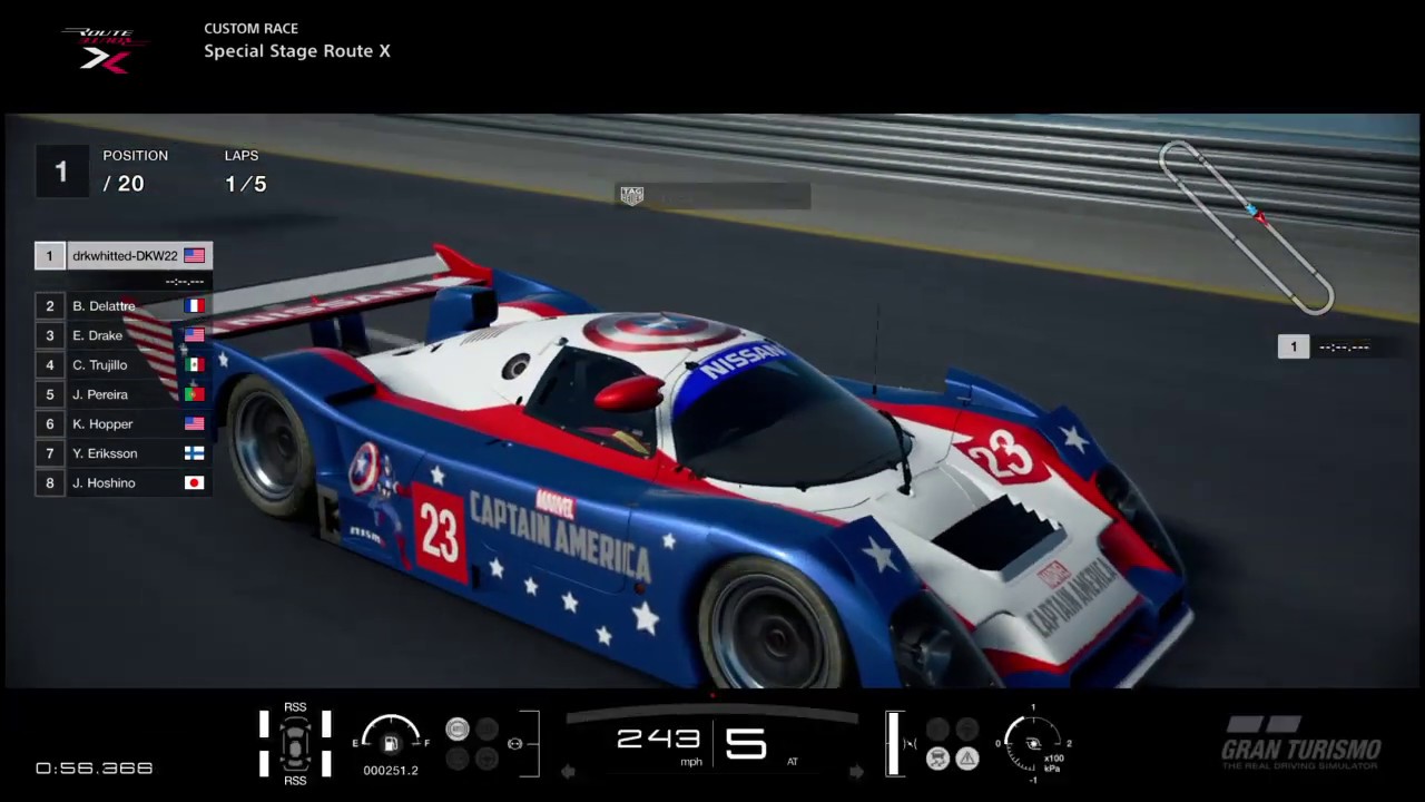 Gran Turismo SPORT: Custom Race at Special Stage Route X (5 Laps) - Nissan R92CP