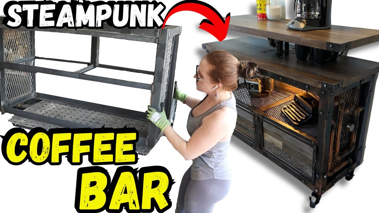 Building a Steampunk Coffee Bar | Copper Pipes, Gauges & a Model A Jack Lift!
