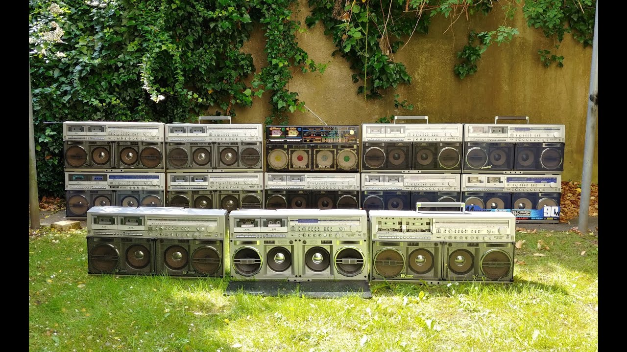 Sharp GF 767, 777, 909, 919, 999, 1000, Toyota EA 900 all big Sharp boomboxes together, 80th radio