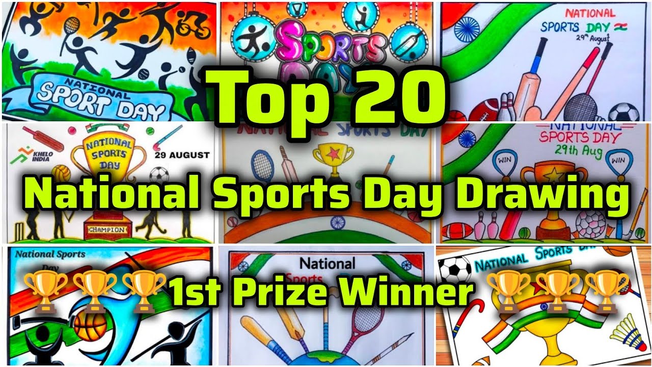 National Sports Day Drawing ideas😍/National Sports Day Poster Drawing🏆/Sports Day Drawing/Sports Day