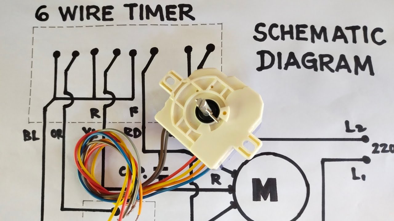 WASHING MACHINE: 6 WIRE TIMER SCHEMATIC DIAGRAM