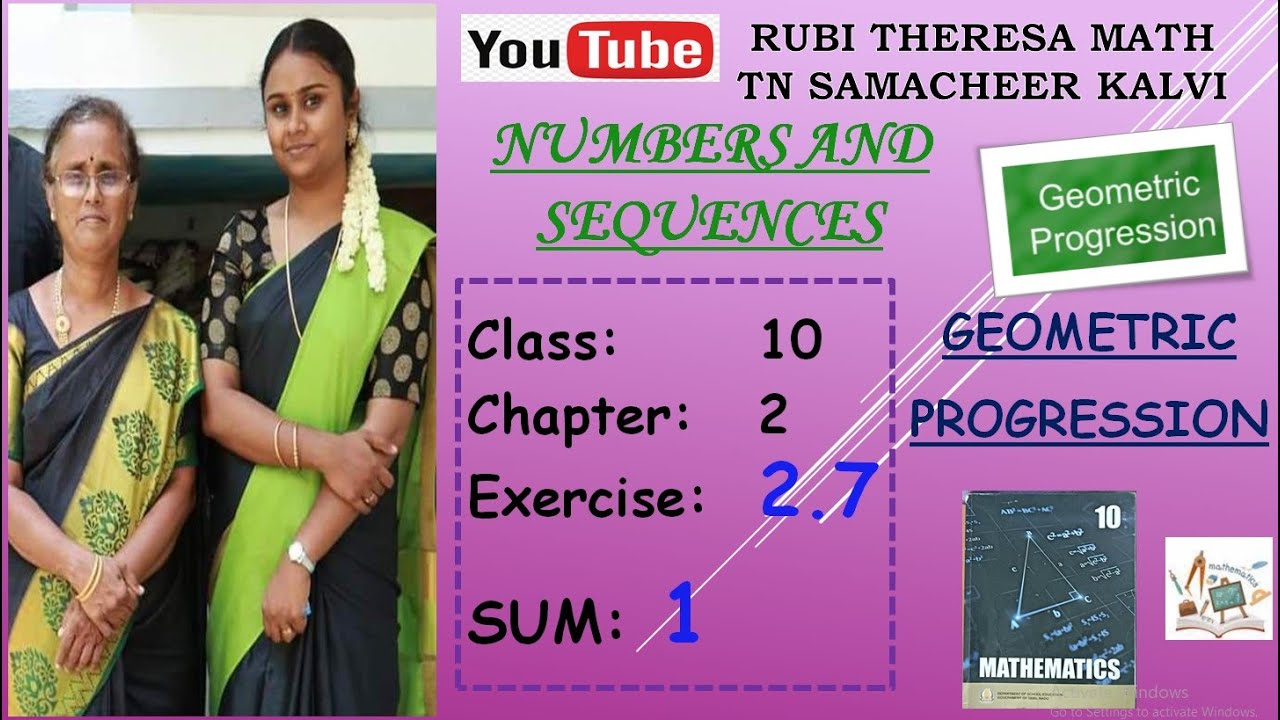 10th Maths_ Samacheer Kalvi _Chapter 2_Numbers&Sequences _Geometric progression_ Exercise 2.7 _Sum 1