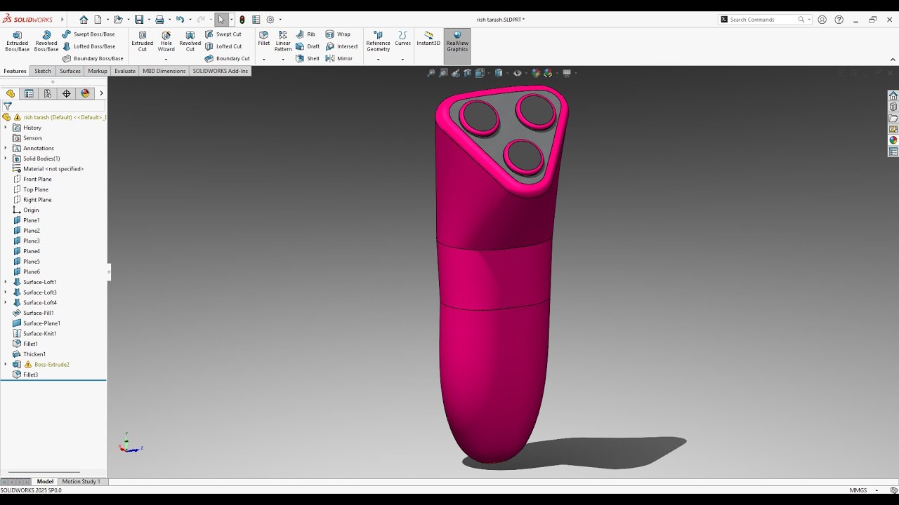 solidworks surface tutorials || design shaver