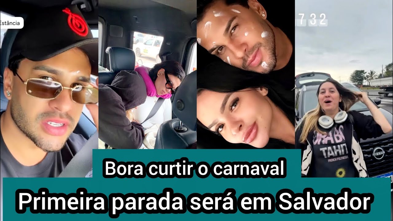 Lucas Guimarães acorda cedo e pega a estraga pra viajar até salvador curtir o carnaval com amigas 