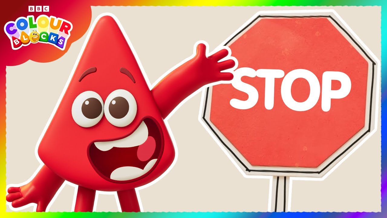 Red Means Stop!! 🛑🔴 | Compilation for Kids | 123 - Learn Colours | Colourblocks