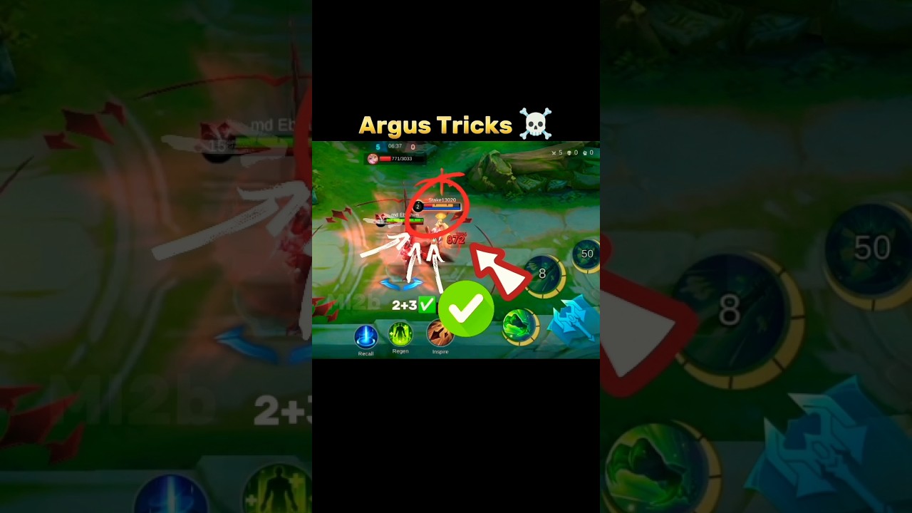 Argus New Tricks Tutorial Mobile Legends #ml2b #argus #mlbb #tutorial #shorts