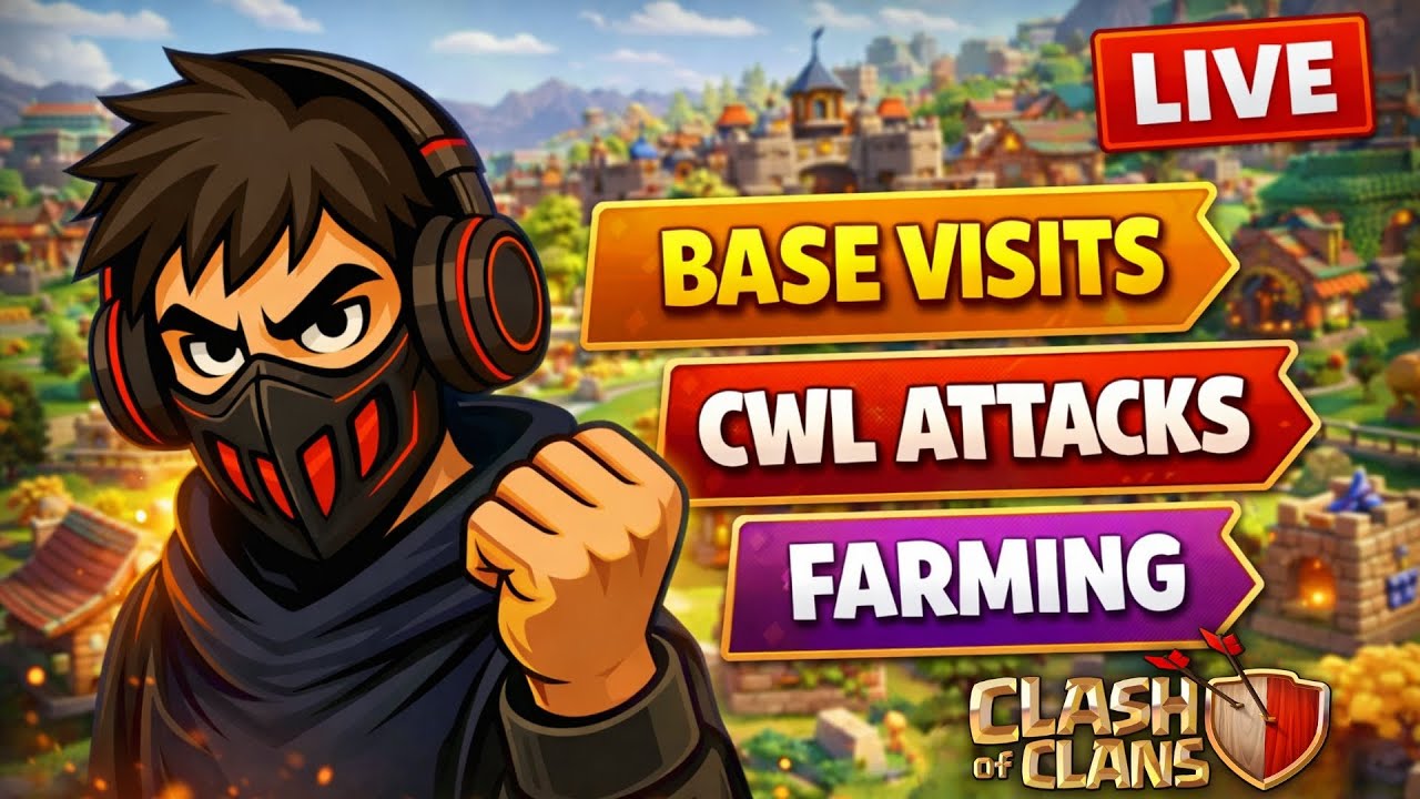 CWL Live 🔥 | Base Visits + CWL Attacks + Farming | Clash of Clans Live Hindi
