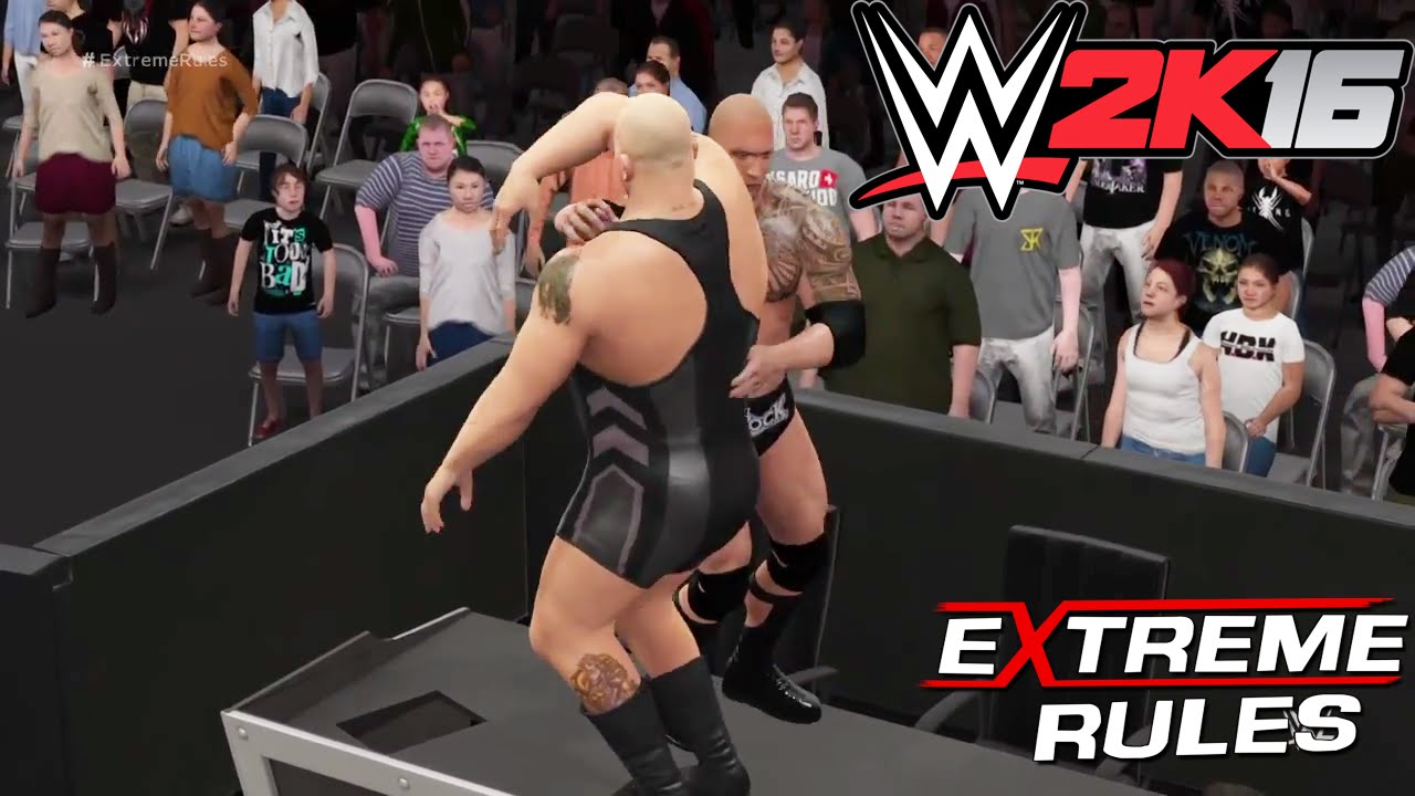 WWE-2K16-The Rock vs Big Show 2016- Last Man Standing Match at Extreme Rule WWE 2K16 (PS4)