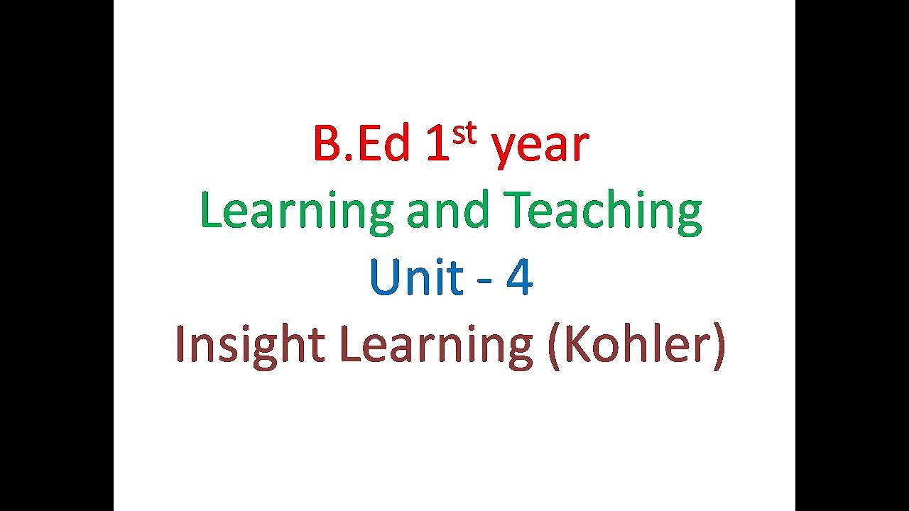 Kohler Insight learning theory | gestalt theory #learningconfidently