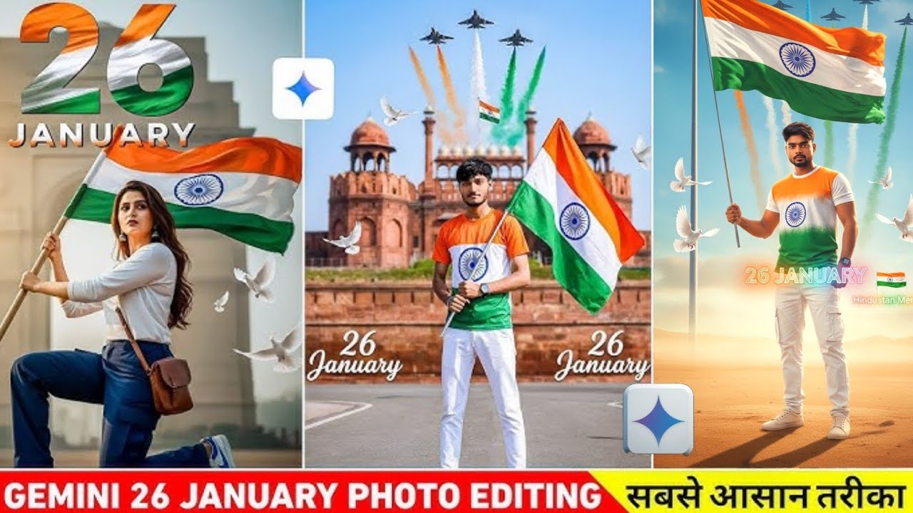 26 january photo editing | Republic day photo editing | Gemini photo edit 26 january || Ai Prompt