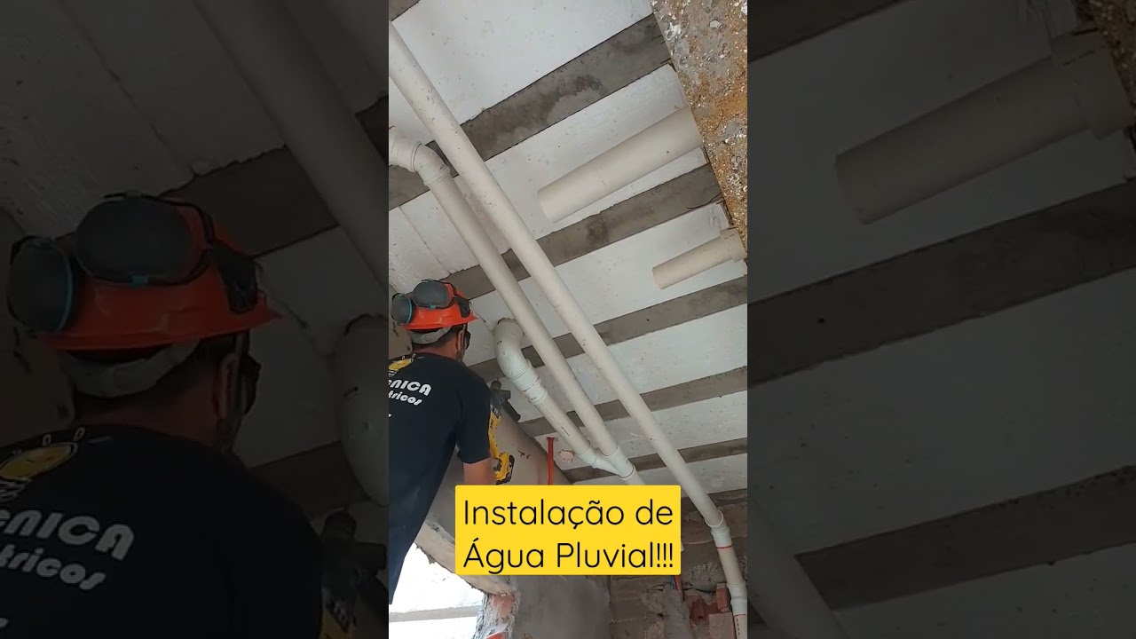 &Aacute;gua Pluvial, Montagem dos Canos !!! #obra #work #Pluvial #hidraulica