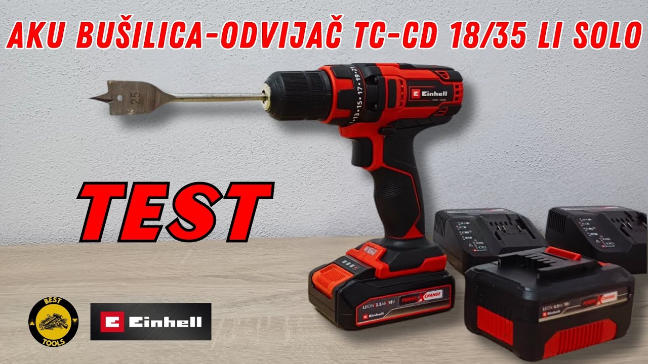 EINHELL TC-CD 18/35 LI SOLO AKU BUŠILICA ODVIJAČ TEST