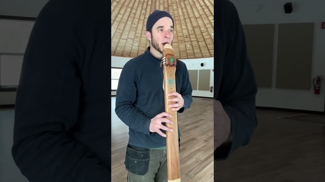 Cherry Bass Drone Flute key of B 432hz