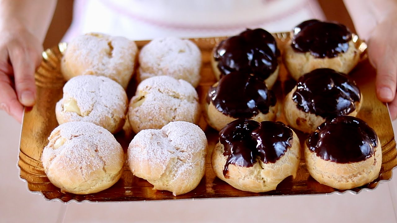 BIGNÉ ALLA CREMA E AL CIOCCOLATO Ricetta Facile di Benedetta - EASY CHOUX PASTRY RECIPE