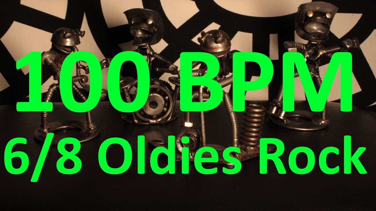 100 BPM - Oldies Rock - 6/8 Drum Track - Metronome - Drum Beat