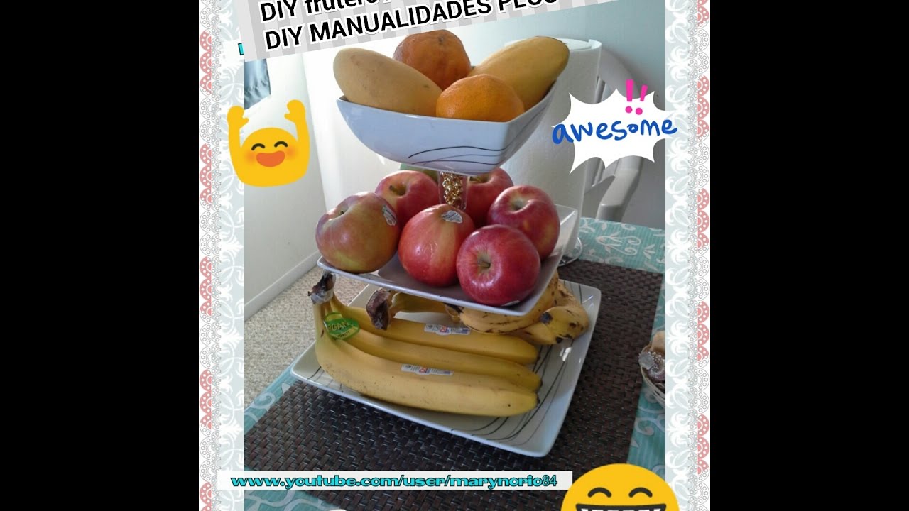 Como hacer Organizador de frutas con platos ♡ how to make DIY FRUITS STAND with plates
