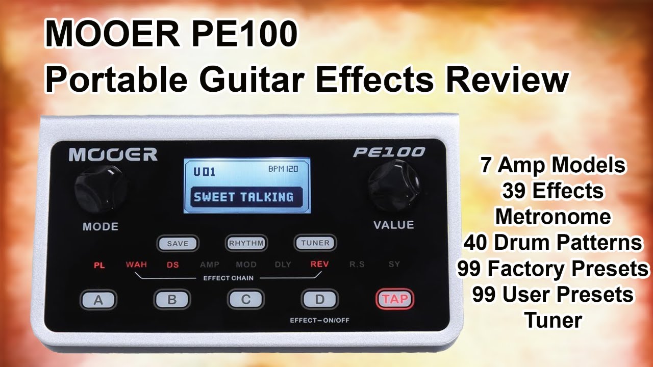 MOOER PE100 Portable Guitar Effects