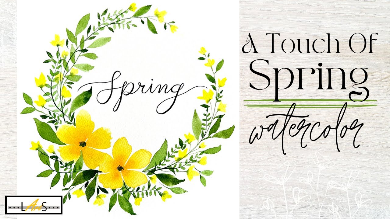 Easy Spring Watercolor Wreath! Easy Step-by-step Watercolor Flower Tutorial!