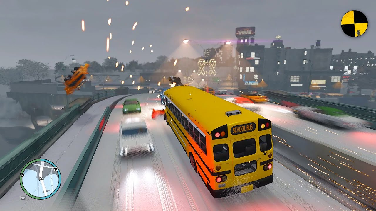 GTA 4 Crazy School Bus Crashes Ep.37