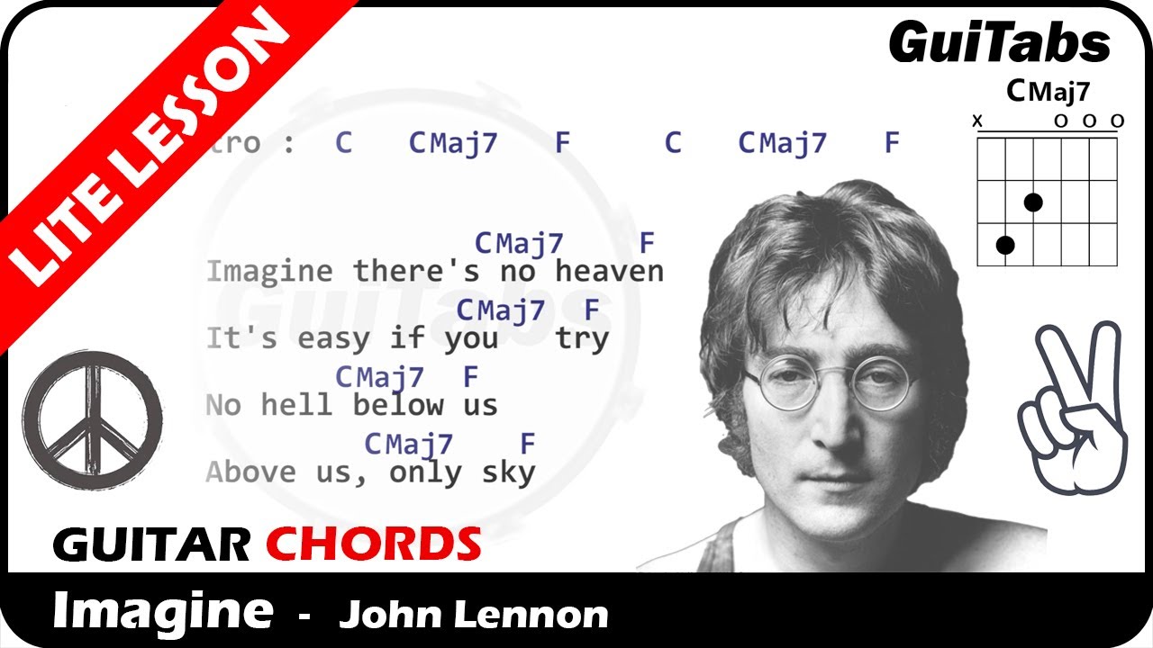 IMAGINE ✌ - John Lennon 👓 ( Lyrics and GuiTar Chords ) 🎸