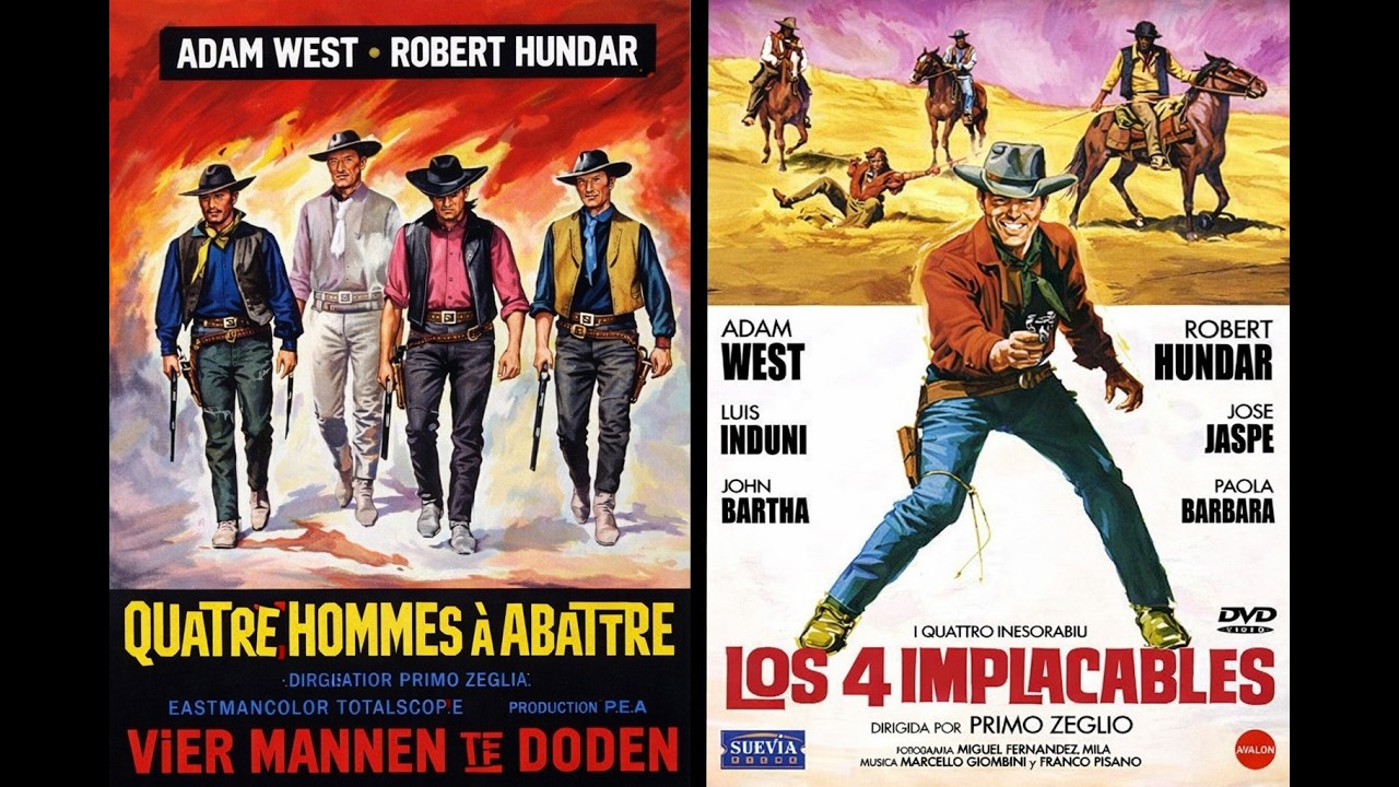 Os Quatro Malditos 1965 Dublado - Adam West, Robert Hundar, Renato Rossini, Raf Baldassarre