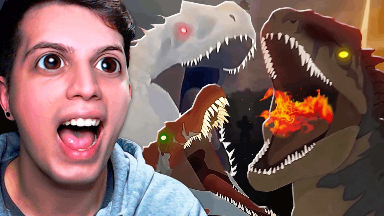 INDOMINUS E GIGA VS. T-REX E SPINOSAURUS! | ANIMAÇÃO DE DINOSSAUROS!! | React