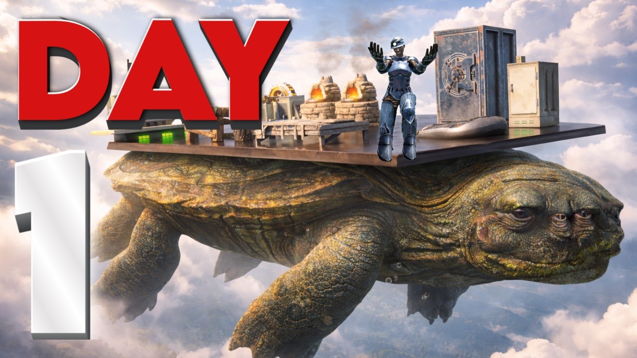 How a SOLO with 10,203 Hours BUILDS a FORTRESS in the SKY on a Megachelon in Ark PvP...