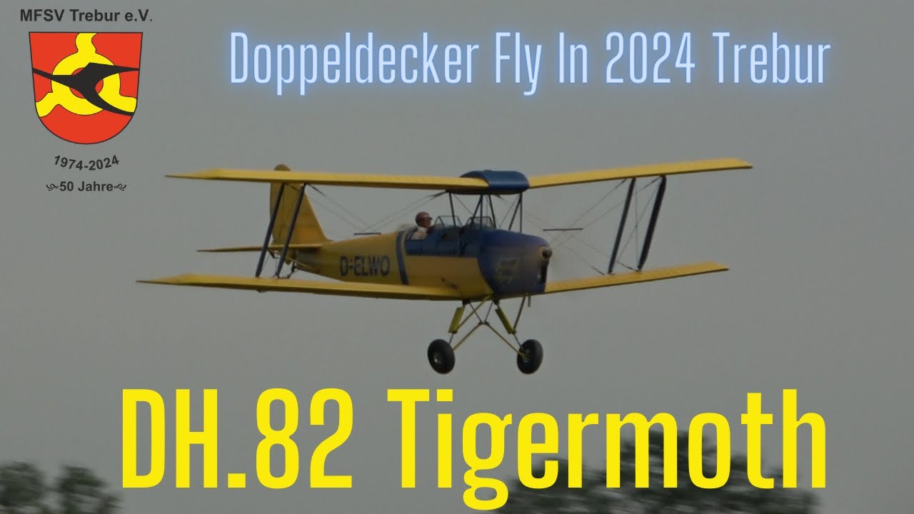 RC VINTAGE DH.82 TIGERMOTH 25% (Doppeldecker Fly In 2024 in Trebur)