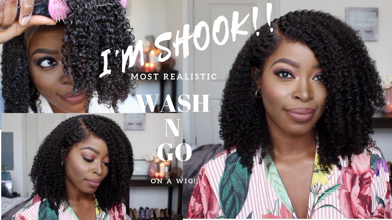 I'm Shook! No glue No tape! Most Realistic Wash n go on a Wig: Perfect for natural hair ( DETAILED)