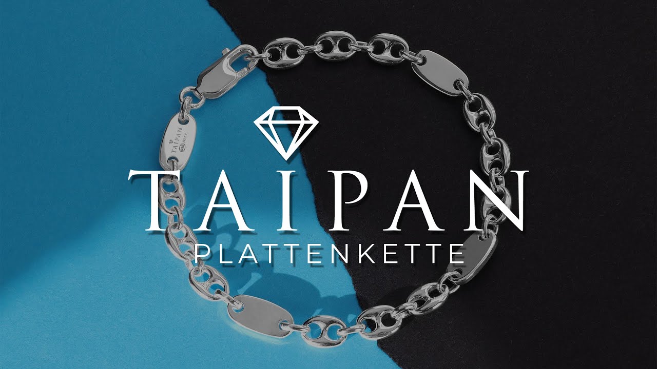 Taipan Armband Plattenkette + Bohnenkette 6,5mm versch. L&auml;ngen 925 Silber