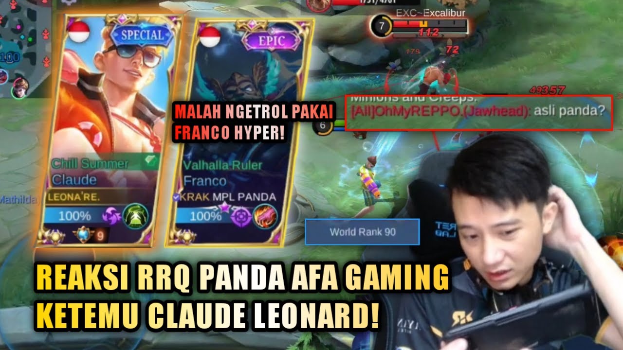 LEONARD TOP GLOBAL CLAUDE KETEMU RRQ PANDA AFA GAMING! DIA MALAH NGETROLL PAKAI FRANCO HYPER? | MLBB