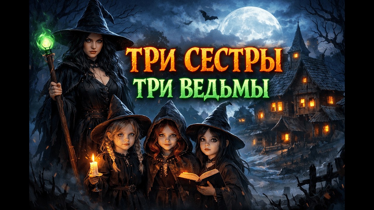 ТРИ СЕСТРЫ - ТРИ ВЕДЬМЫ   Мистическая история о сёстрах и охотнике на ведьм, Мистическая история!