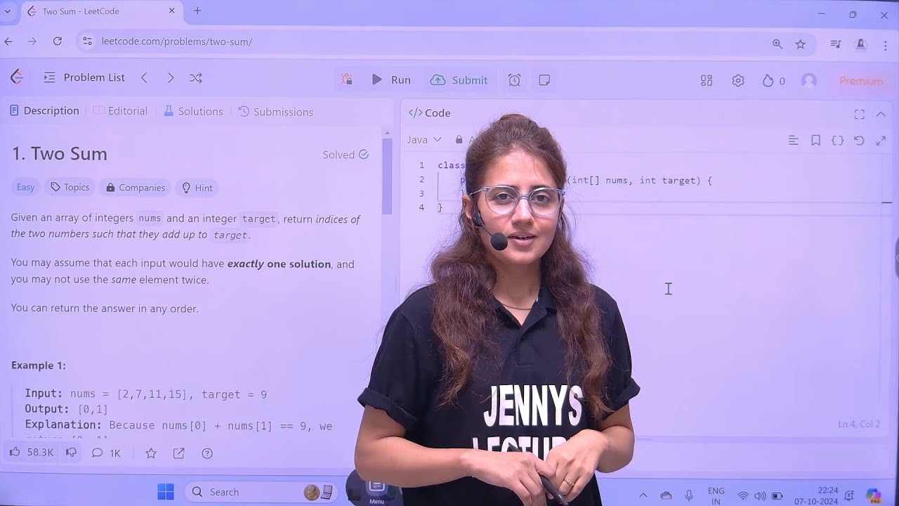 LeetCode Question with Solution | Two Sum Problem | Placement Series