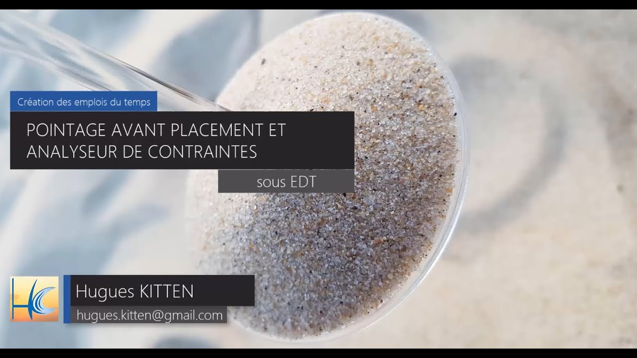 Création EDT vidéo 6 - Pointage avant placement et analyseur de contraintes